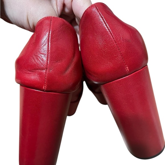 Gucci Marmont Fridge Red Platform High Heels Loafers - Picture 9 of 12